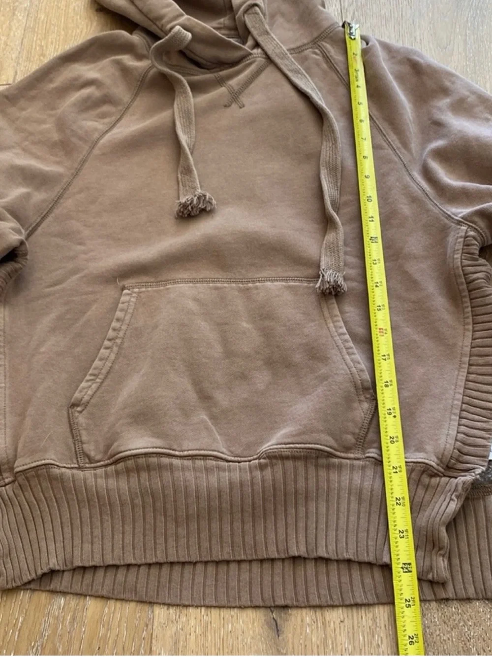 American Eagle Tan Oversized Side-Slit Hoodie-XS - Picture 8 of 10
